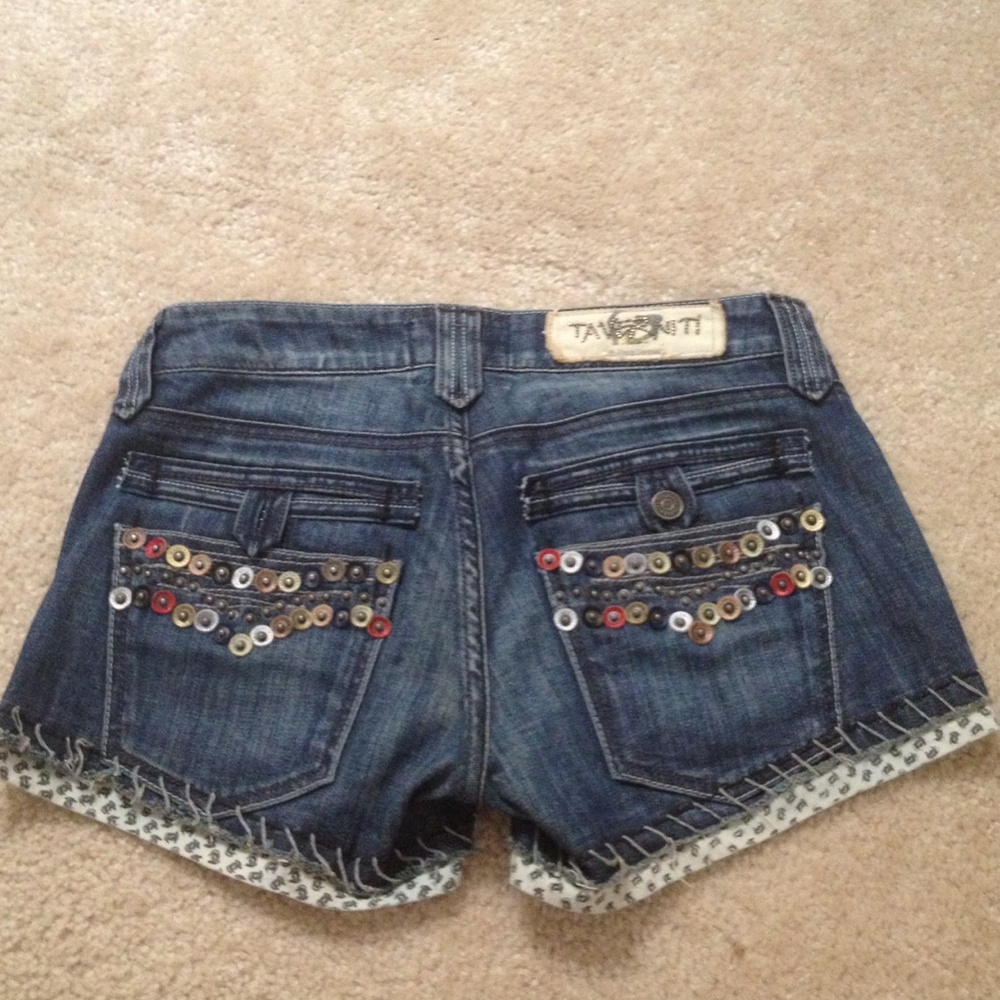 Dark Blue Embellished Women’s Denim Shorts